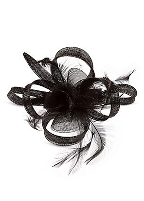 Black Large Hat Fascinator by Jon Richard