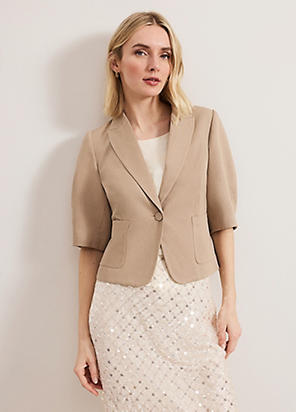 【関税込】PhaseEightジャケット☆Petite Daisy Peplum Jacket Phase Eight Petite Daisy Peplum Jacket, Pale Blue