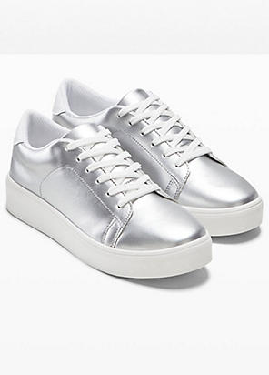 Silver Koki Lace Up Trainer, WHISTLES