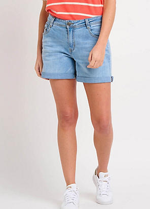 Mae Soft Denim Belted Shorts by Freestyle