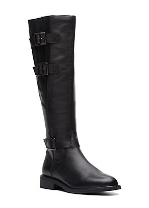 Clarks knee high hot sale leather boots