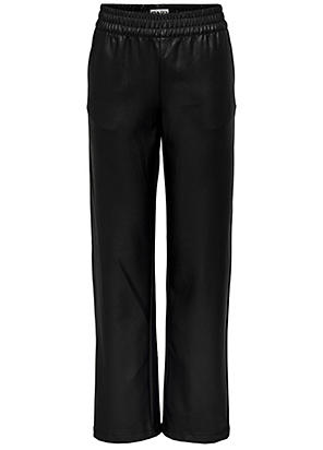 Faux Leather Boot-Cut Trousers by bonprix