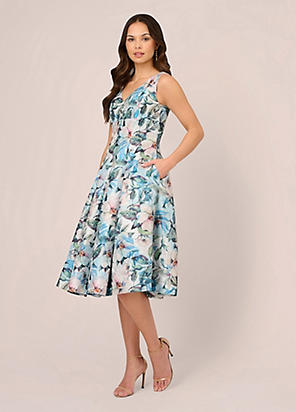 Sleeveless Tea Length Dress by Adrianna Papell Look Again