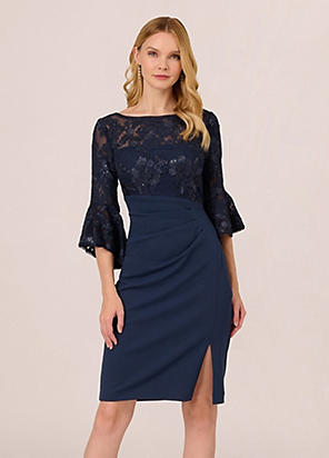 Rosie Embroidery Sheath Dress by Adrianna Papell Look Again