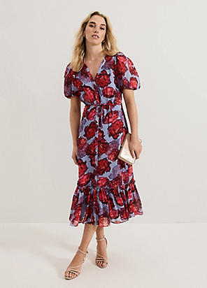 Azalea Print Fil Coupe Dress by Phase Eight | Look Again