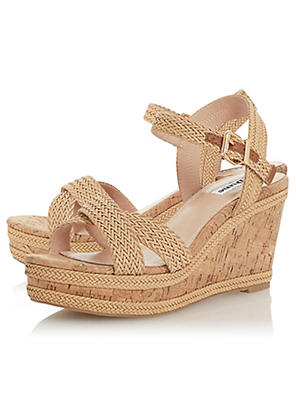 Kingdom Gold Embellished Plait Wedges by Dune London