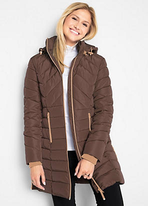 Longline Hooded Quilted Coat by bonprix