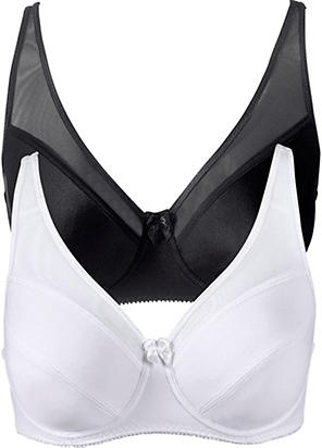 Pack of 2 Underwired Lightly Padded Demi Bras by DORINA