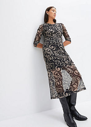 Kaleidoscope Metallic Jacquard Swing Tunic Dress