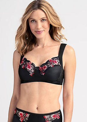 Miss Mary Of Sweden Jacquard & Lace Underwired Bra with Side