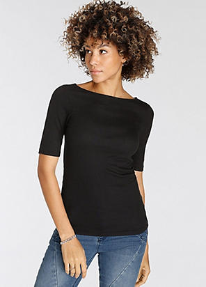 Boat Neck Top by bonprix