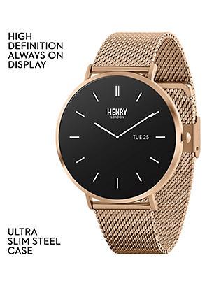 Smart Amoled Cobweb Leather Strap Watch by Henry London