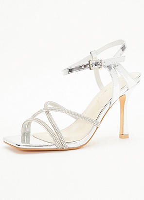 Silver heeled outlet sandals uk