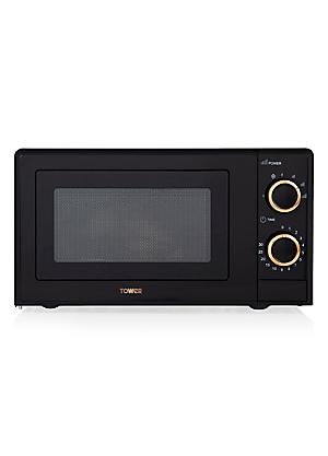 tower black and copper microwave