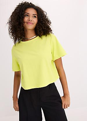 Women's Color Block Short Sleeve Top - Casual Loose Fit T-Shirt, Yellow, Medium - View #8