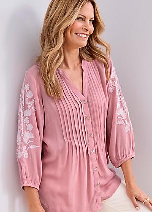 Buy Women's Pink Long Sleeve Lace Tops Online