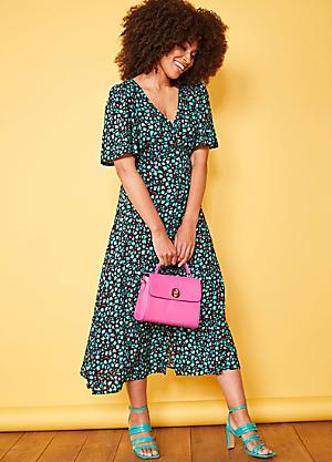 Floral Print Wrap Ruffle Hem Midaxi Dress by Love Mark Heyes