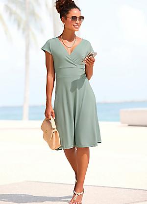 knee length dresses for ladies Floral V-Neck Midi Dress