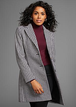 Black and white check jacket womens best sale