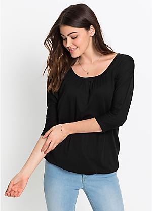 Cotton Rib Long Sleeve Top by bonprix