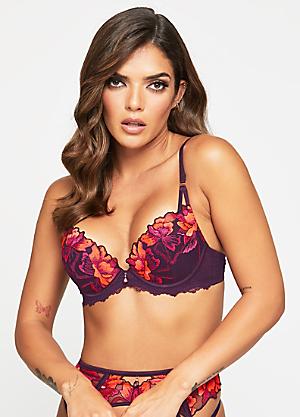 Ann Summers A-d Cup Caged Rose Non Padded Balcony Bra With Floral  Embroidery in Natural