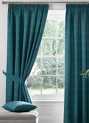 Taylor Embossed Velour Thermal Lined Pencil Pleat Curtains by Home Curtains