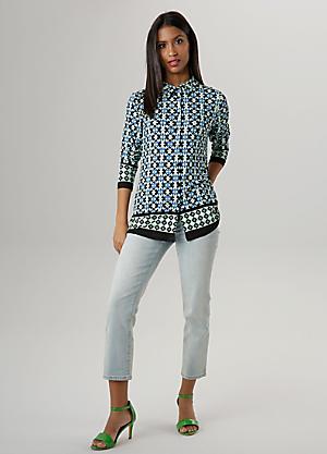 Aniston Lemon Print Longline Blouse