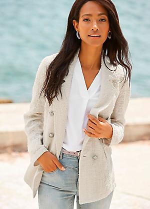 White linen cheap short jacket