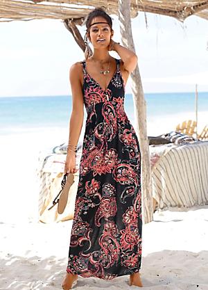 Chiffon Sleeve Printed Maxi Dress by bonprix