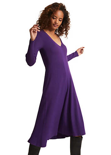 Mauve fit on sale and flare dress