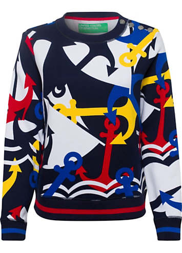 benetton crew neck jumper