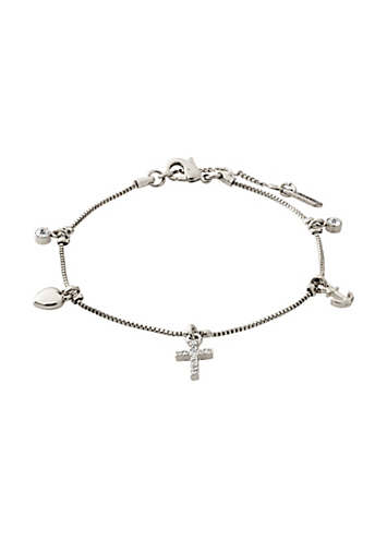 Anet Crystal Silver-Plated Bracelet by Pilgrim Look Again
