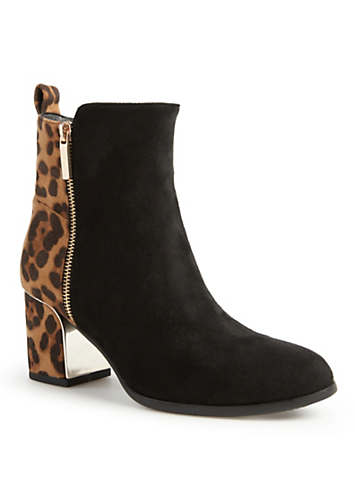 Leopard print best sale boots block heel