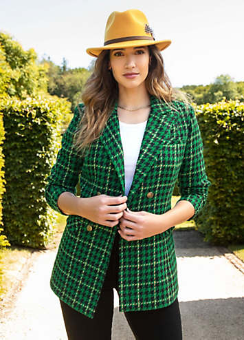 Green check blazer outlet womens