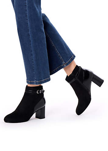 Black Amara Block Heel Ankle Boots by Paradox London | Look Again