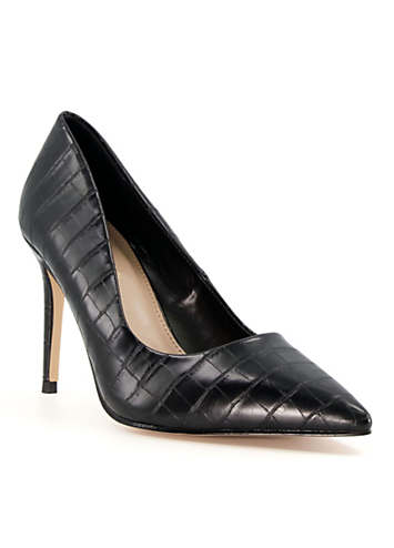 Black Croc Aimes Court Shoes by Head Over Heels By Dune Look Again