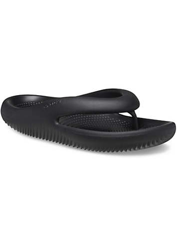 Black Mellow Recovery Flip Flops by Crocs | Look Again