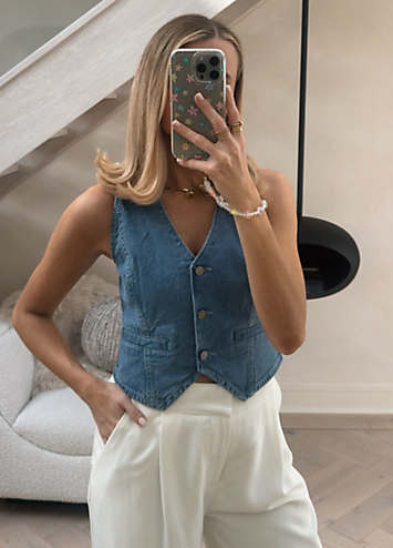 Blue Denim Waistcoat by In The Style x Look Again