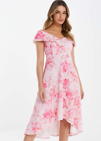 Quiz long best sale pink dress