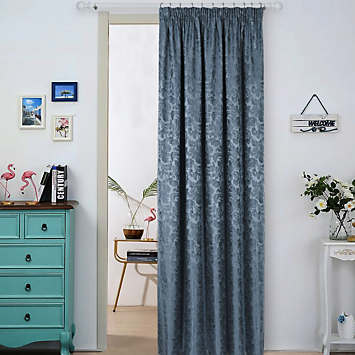 Montreal Pair of Velour Lined Pencil Pleat Curtains by Home