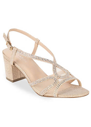 Champagne gold heeled store sandals