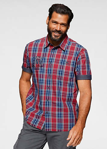 Red plaid store short sleeve shirt