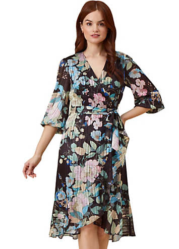 Chiffon Printed Wrap Dress by Adrianna Papell Look Again