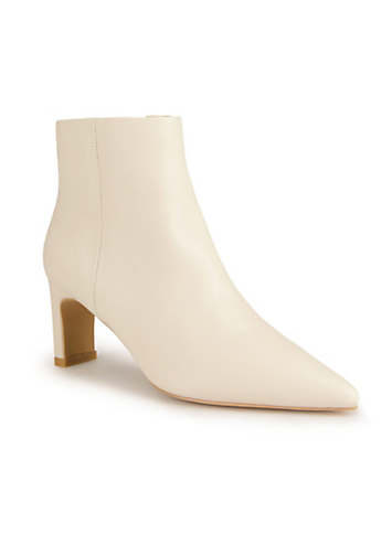 Cream leather cheap ankle boots