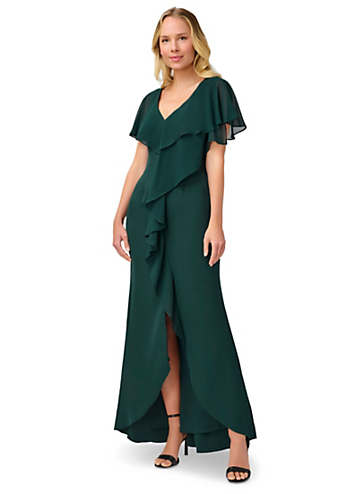 Crepe Chiffon Gown by Adrianna Papell Look Again