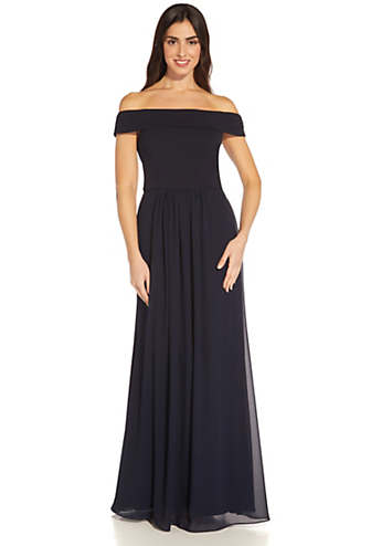 Crepe Chiffon Gown by Adrianna Papell Look Again