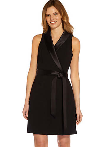 Crepe Tuxedo Dress by Adrianna Papell Look Again