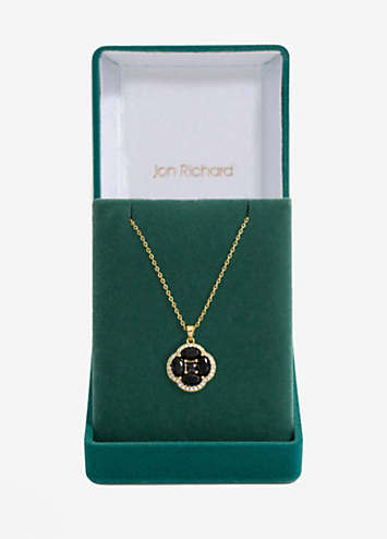 Cubic Zirconia Jet Clover Pendant by Jon Richard Look Again