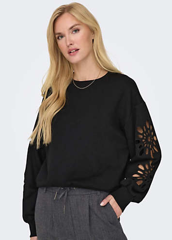 Cut-Out Sleeve Detail Sweatshirt by Only | Look Again