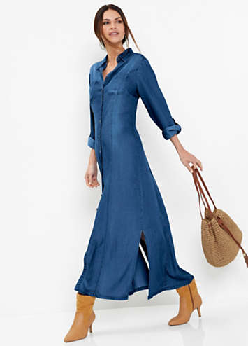 Denim Shirt Dress by bonprix | Look Again